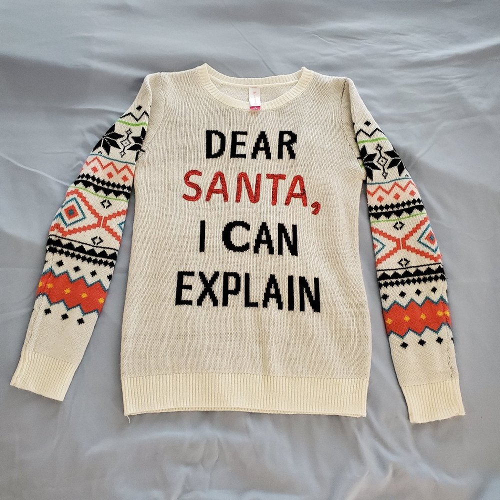 No Boundaries Christmas Sweater LS Med (7-9)